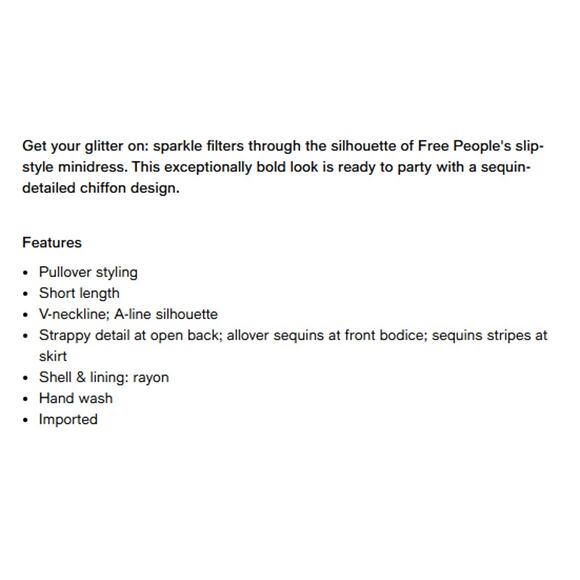 Free People Intimately GLITTER GIRL Sequined Mini Slip Dress Black XS NWOT $155 - Picture 12 of 13